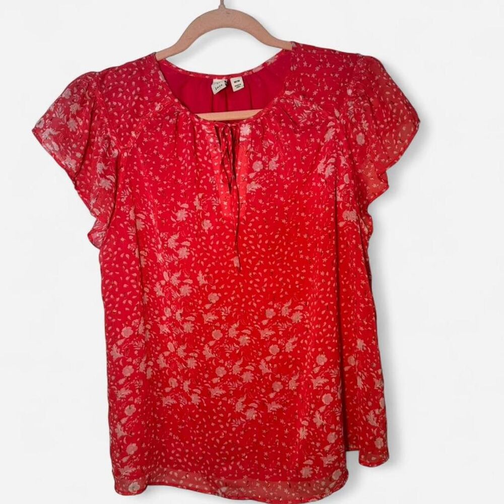 Joie Summer Drapey Flutter Sleeve Blouse EUC Ruffle Sleeves